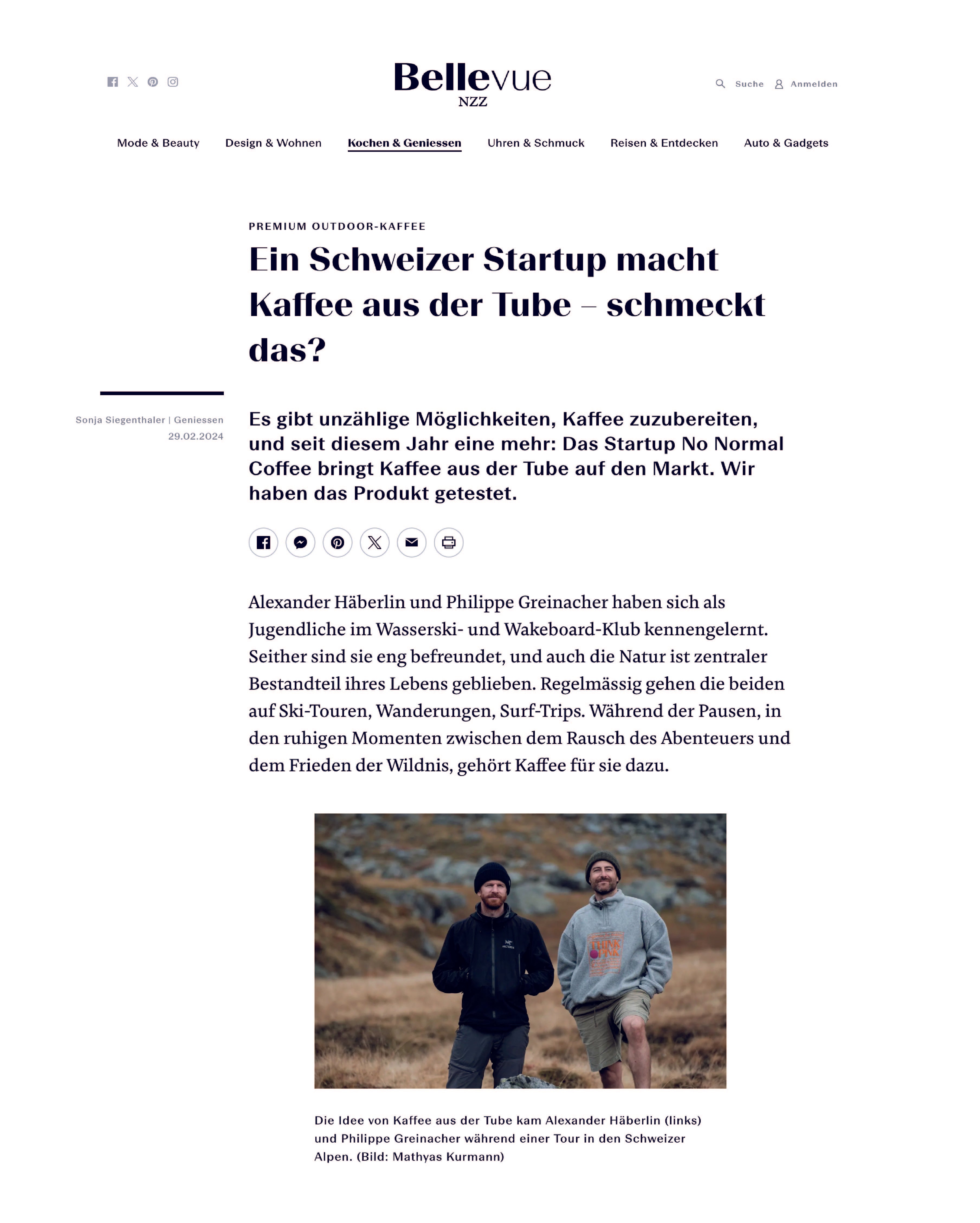 Article in NZZ Bellvue