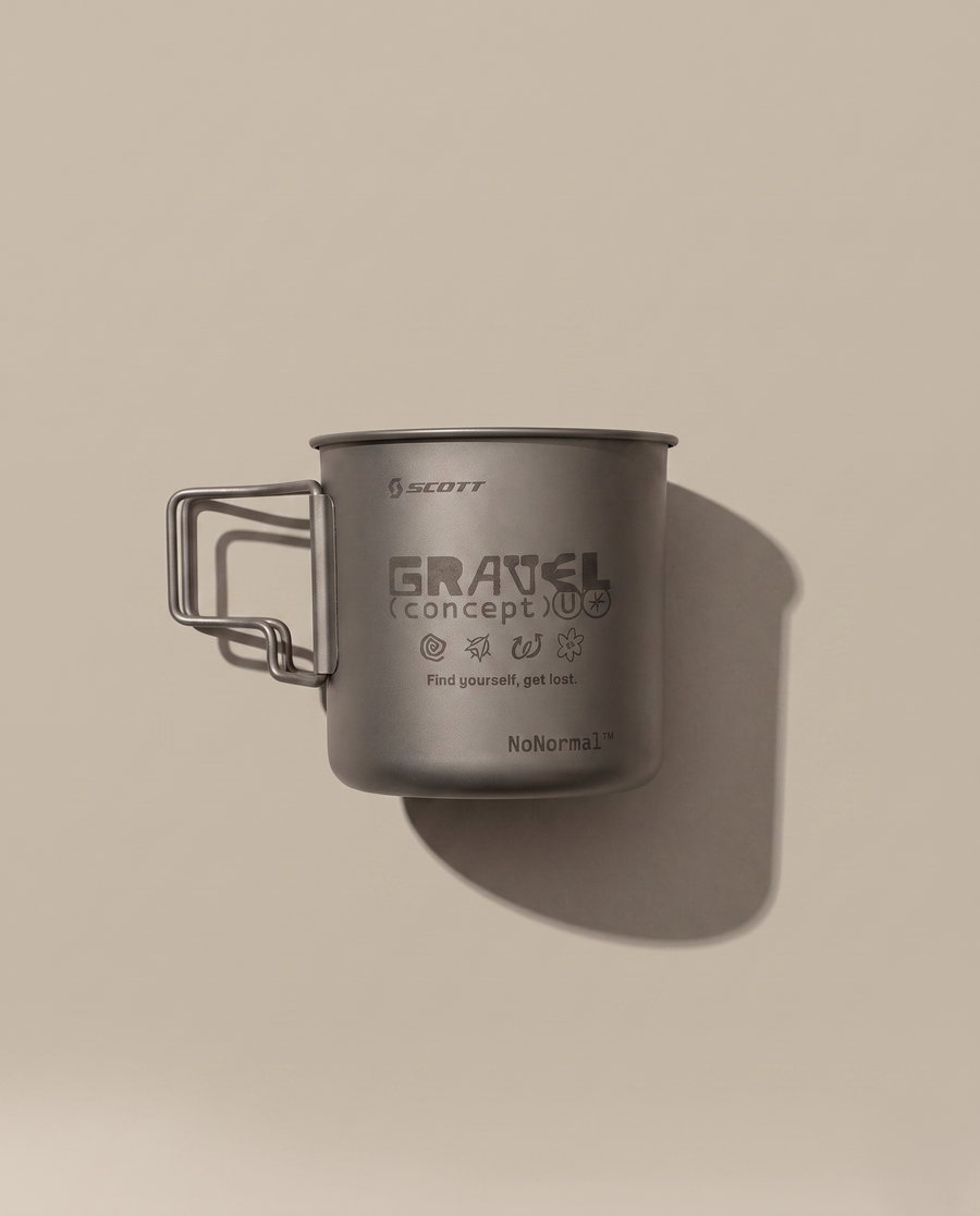 The engraved Scott Gravel titanium cup
