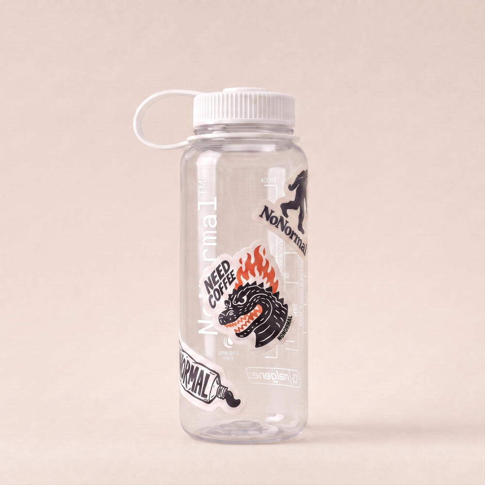 Nalgene bottle with various stickers on it